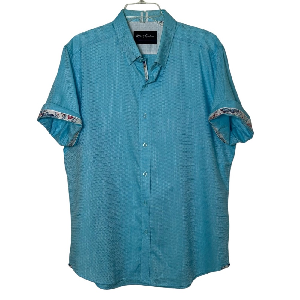 Robert Graham Short Sleeve Button Down Shirt Size 2XL